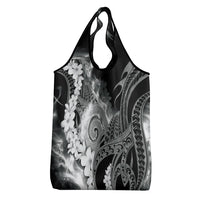 Piko Hawaiian Grocery Bag Monochrome Galaxy Spiral Plumeria Tribal Patterns