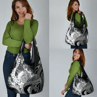 Piko Hawaiian Grocery Bag Monochrome Galaxy Spiral Plumeria Tribal Patterns