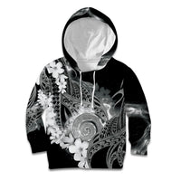 Piko Hawaiian Kid Hoodie Monochrome Galaxy Spiral Plumeria Tribal Patterns