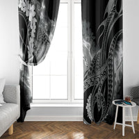 Piko Hawaiian Window Curtain Monochrome Galaxy Spiral Plumeria Tribal Patterns