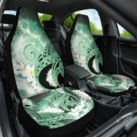 Piko Hawaiian Car Seat Cover Green Galaxy Spiral Plumeria Tribal Patterns