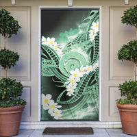 Piko Hawaiian Door Cover Green Galaxy Spiral Plumeria Tribal Patterns