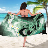Piko Hawaiian Sarong Green Galaxy Spiral Plumeria Tribal Patterns