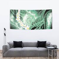 Piko Hawaiian Tapestry Green Galaxy Spiral Plumeria Tribal Patterns