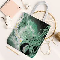 Piko Hawaiian Tote Bag Green Galaxy Spiral Plumeria Tribal Patterns