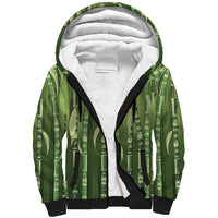 Personalised Fiji Language Week Sugarcane Masi Sherpa Hoodie Green Tapa Tribal Pattern