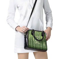 Personalised Fiji Language Week Sugarcane Masi Shoulder Handbag Green Tapa Tribal Pattern