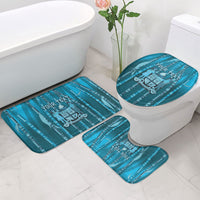 Personalised Fiji Language Week Sugarcane Masi Bathroom Set Blue Tapa Tribal Pattern