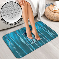 Personalised Fiji Language Week Sugarcane Masi Bathroom Set Blue Tapa Tribal Pattern