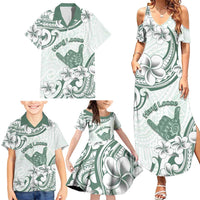 Aloha Hawaii Shaka Family Matching Summer Maxi Dress and Hawaiian Shirt Hang Loose Mint Version - Polynesian Pride