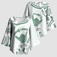 Aloha Hawaii Shaka Kimono Sleeve Blouse Hang Loose Mint Version - Polynesian Pride