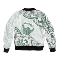Aloha Hawaii Shaka Sleeve Zip Bomber Jacket Hang Loose Mint Version - Polynesian Pride