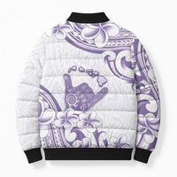 Aloha Hawaii Shaka Bomber Puffer Jacket Hang Loose Purple Version - Polynesian Pride