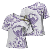 Aloha Hawaii Shaka Cross Shoulder Shirt Hang Loose Purple Version - Polynesian Pride