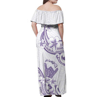 Aloha Hawaii Shaka Family Matching Off Shoulder Maxi Dress and Hawaiian Shirt Hang Loose Purple Version - Polynesian Pride
