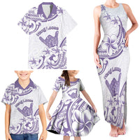 Aloha Hawaii Shaka Family Matching Tank Maxi Dress and Hawaiian Shirt Hang Loose Purple Version - Polynesian Pride