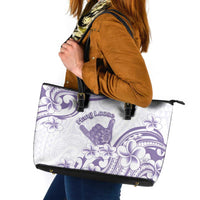 Aloha Hawaii Shaka Leather Tote Bag Hang Loose Purple Version - Polynesian Pride
