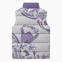 Aloha Hawaii Shaka Sleeveless Puffer Jacket Hang Loose Purple Version - Polynesian Pride