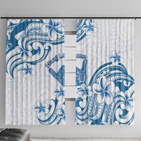 Aloha Hawaii Shaka Window Curtain Hang Loose Blue Version - Polynesian Pride