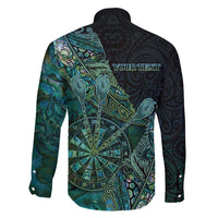 Personalised New Zealand Dart Family Matching Mermaid Dress and Hawaiian Shirt Maori Fern With Paua Shell DT05 - Polynesian Pride