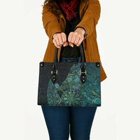 New Zealand Dart Leather Bag Maori Fern With Paua Shell - Polynesian Pride