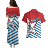 West Papua Morning Star Couples Matching Puletasi and Hawaiian Shirt One People One Soul - Polynesian Pride