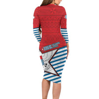 West Papua Morning Star Family Matching Long Sleeve Bodycon Dress and Hawaiian Shirt One People One Soul DT05 - Polynesian Pride