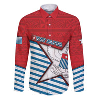 West Papua Morning Star Family Matching Short Sleeve Bodycon Dress and Hawaiian Shirt One People One Soul DT05 Dad's Shirt - Long Sleeve Red - Polynesian Pride