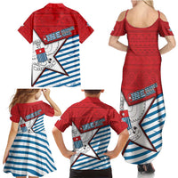West Papua Morning Star Family Matching Summer Maxi Dress and Hawaiian Shirt One People One Soul - Polynesian Pride