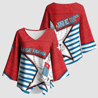 West Papua Morning Star Kimono Sleeve Blouse One People One Soul - Polynesian Pride