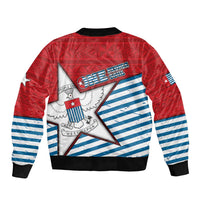 West Papua Morning Star Sleeve Zip Bomber Jacket One People One Soul - Polynesian Pride