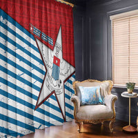 West Papua Morning Star Window Curtain One People One Soul - Polynesian Pride