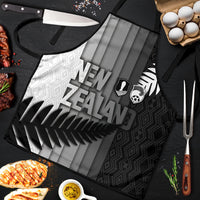 New Zealand Football Apron Silver Fern Maori Pattern Monochrome