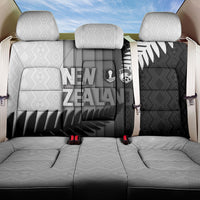 New Zealand Football Back Car Seat Cover Silver Fern Maori Pattern Monochrome