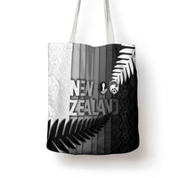 New Zealand Football Tote Bag Silver Fern Maori Pattern Monochrome