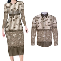 Hawaii Christmas In July Couples Matching Long Sleeve Bodycon Dress and Long Sleeve Button Shirt Beige Mele Kalikimaka Sea Animals DT05 Beige - Polynesian Pride