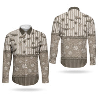 Hawaii Christmas In July Couples Matching Puletasi and Long Sleeve Button Shirt Beige Mele Kalikimaka Sea Animals DT05 - Polynesian Pride