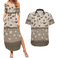 Hawaii Christmas In July Couples Matching Summer Maxi Dress and Hawaiian Shirt Beige Mele Kalikimaka Sea Animals DT05 Beige - Polynesian Pride