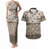 Hawaii Christmas In July Couples Matching Tank Maxi Dress and Hawaiian Shirt Beige Mele Kalikimaka Sea Animals DT05 Beige - Polynesian Pride