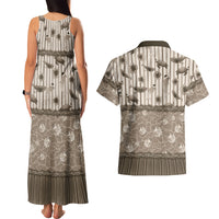 Hawaii Christmas In July Couples Matching Tank Maxi Dress and Hawaiian Shirt Beige Mele Kalikimaka Sea Animals DT05 - Polynesian Pride