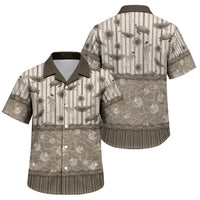 Hawaii Christmas In July Family Matching Off The Shoulder Long Sleeve Dress and Hawaiian Shirt Beige Mele Kalikimaka Sea Animals DT05 Son's Shirt Beige - Polynesian Pride