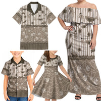 Hawaii Christmas In July Family Matching Off Shoulder Maxi Dress and Hawaiian Shirt Beige Mele Kalikimaka Sea Animals DT05 - Polynesian Pride