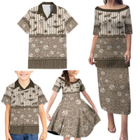 Hawaii Christmas In July Family Matching Puletasi and Hawaiian Shirt Beige Mele Kalikimaka Sea Animals DT05 - Polynesian Pride