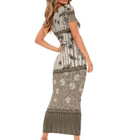 Hawaii Christmas In July Family Matching Short Sleeve Bodycon Dress and Hawaiian Shirt Beige Mele Kalikimaka Sea Animals DT05 - Polynesian Pride