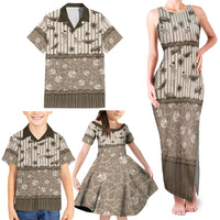 Hawaii Christmas In July Family Matching Tank Maxi Dress and Hawaiian Shirt Beige Mele Kalikimaka Sea Animals DT05 - Polynesian Pride