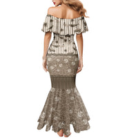 Hawaii Christmas In July Mermaid Dress Beige Mele Kalikimaka Sea Animals DT05 - Polynesian Pride