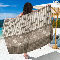 Hawaii Christmas In July Sarong Beige Mele Kalikimaka Sea Animals DT05 One Size 44 x 66 inches Beige - Polynesian Pride
