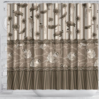 Hawaii Christmas In July Shower Curtain Beige Mele Kalikimaka Sea Animals DT05 - Polynesian Pride