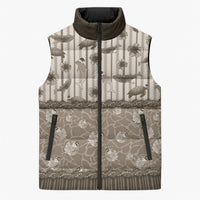 Hawaii Christmas In July Sleeveless Puffer Jacket Beige Mele Kalikimaka Sea Animals DT05 Unisex Beige - Polynesian Pride