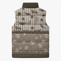 Hawaii Christmas In July Sleeveless Puffer Jacket Beige Mele Kalikimaka Sea Animals DT05 - Polynesian Pride